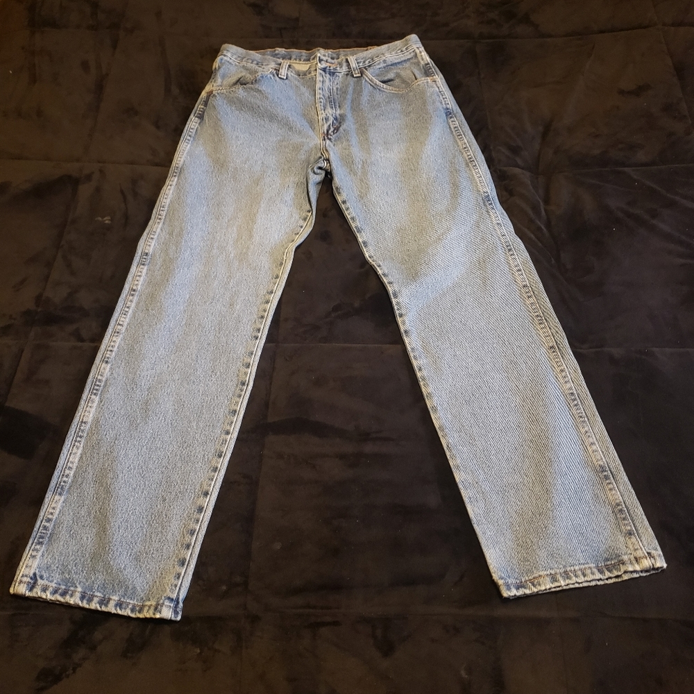 Mens Rustler Blue Jeans 33x32 100% Cotton